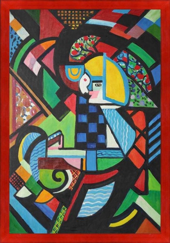 Daughter in a Rocker Pre-Framed - Stiletto Red Frame 24" X 36"