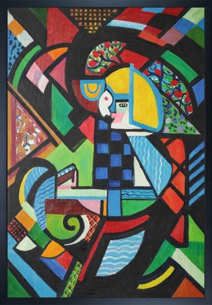 Daughter in a Rocker Pre-framed - Studio Black Wood Frame 24"X36"