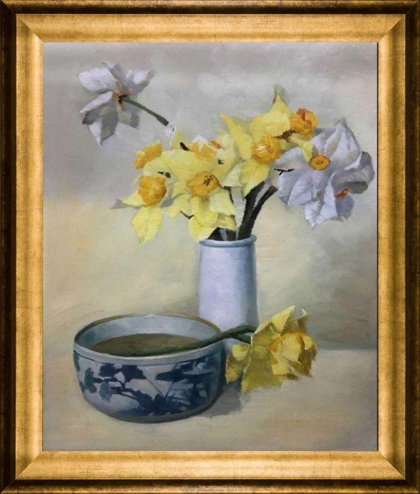 Daffodils and Narcissi Pre-framed - Athenian Gold Frame 20"X24"