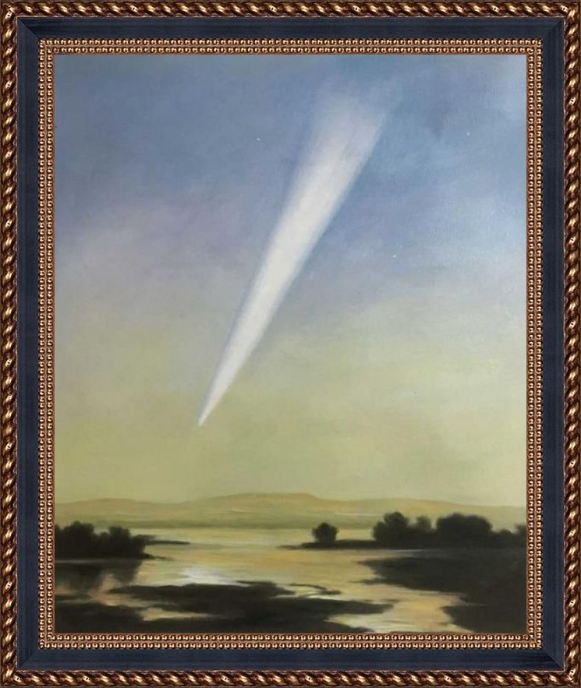 Grand Comet of 1882 Pre-Framed - Verona Black and Gold Braid 20" X 24"