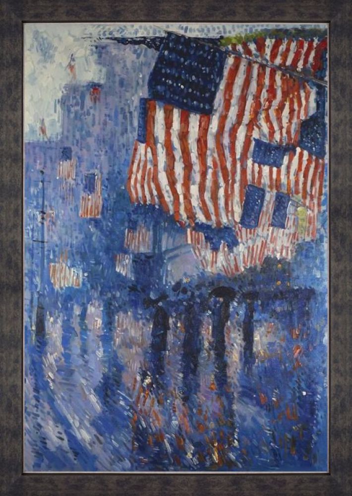 The Avenue in the Rain Pre-Framed - Suede Premier Frame 24"X36"