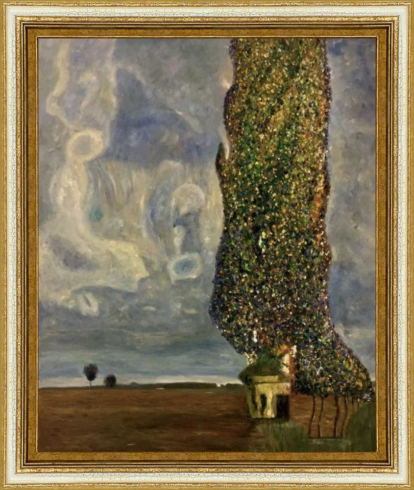 The Large Poplar II (Gathering Storm) Pre-Framed - Tuscan Crackle Frame 20"X24"
