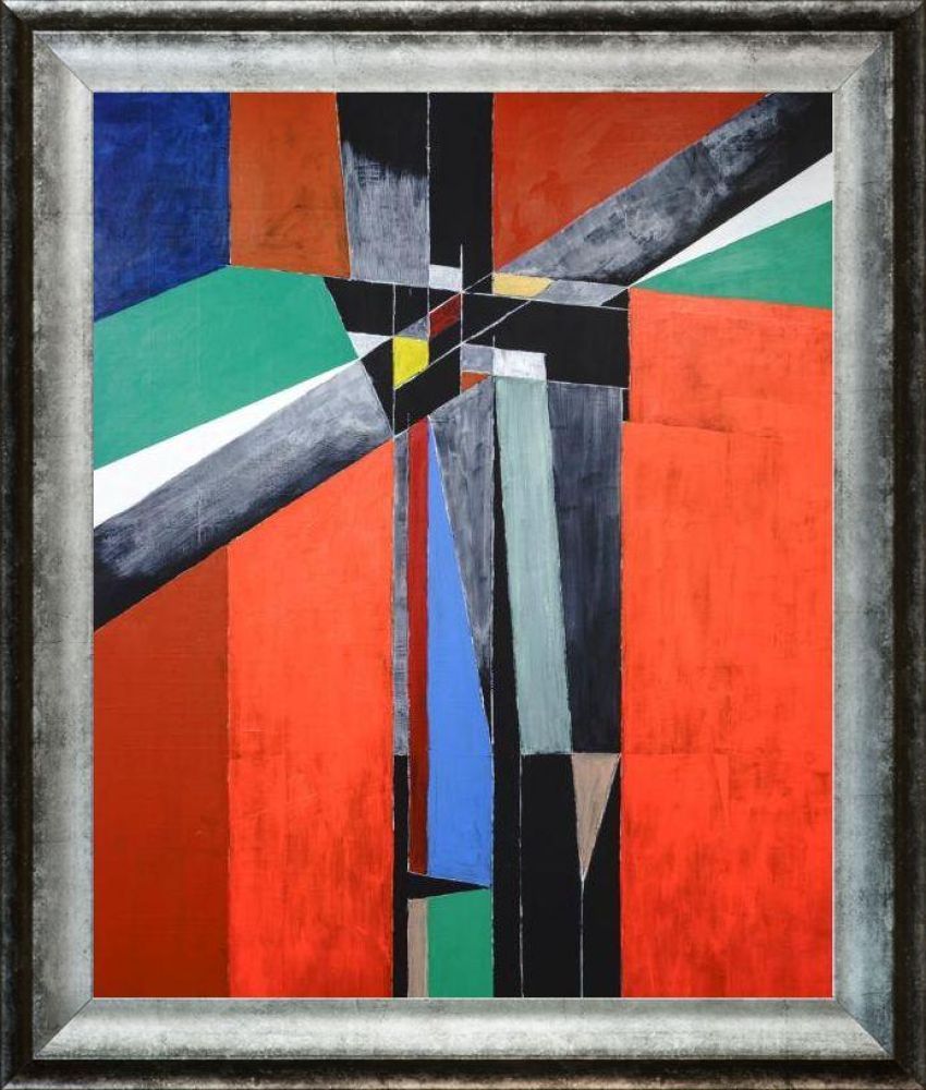 Untitled NO 6 Pre-framed - Athenian Distressed Silver Frame 20"X24"