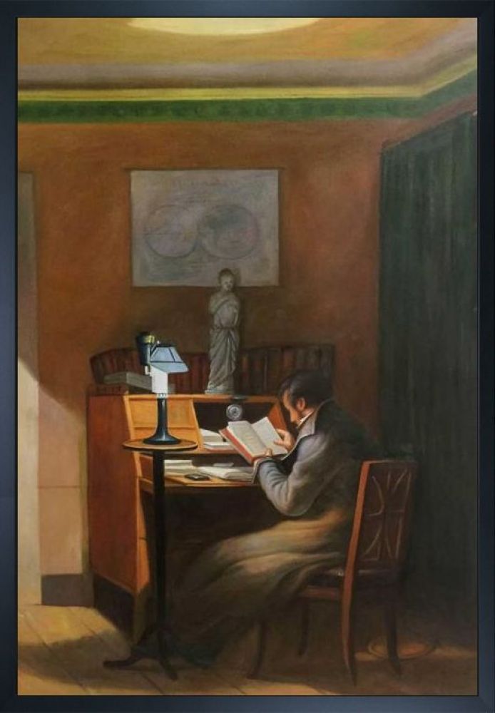 The Elegant Reader Pre-framed - Studio Black Wood Frame 24"X36"