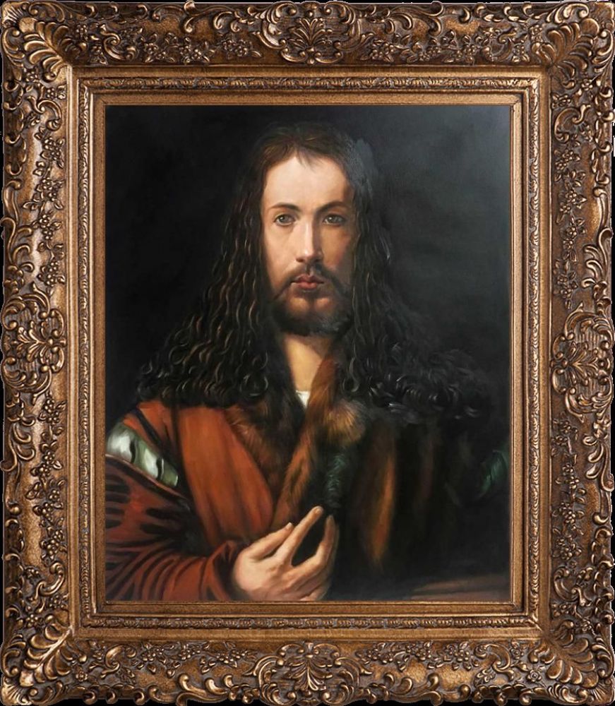 Self-Portrait at the Age of Twenty Eight Pre-Framed - Burgeon Gold Frame 20"X24"