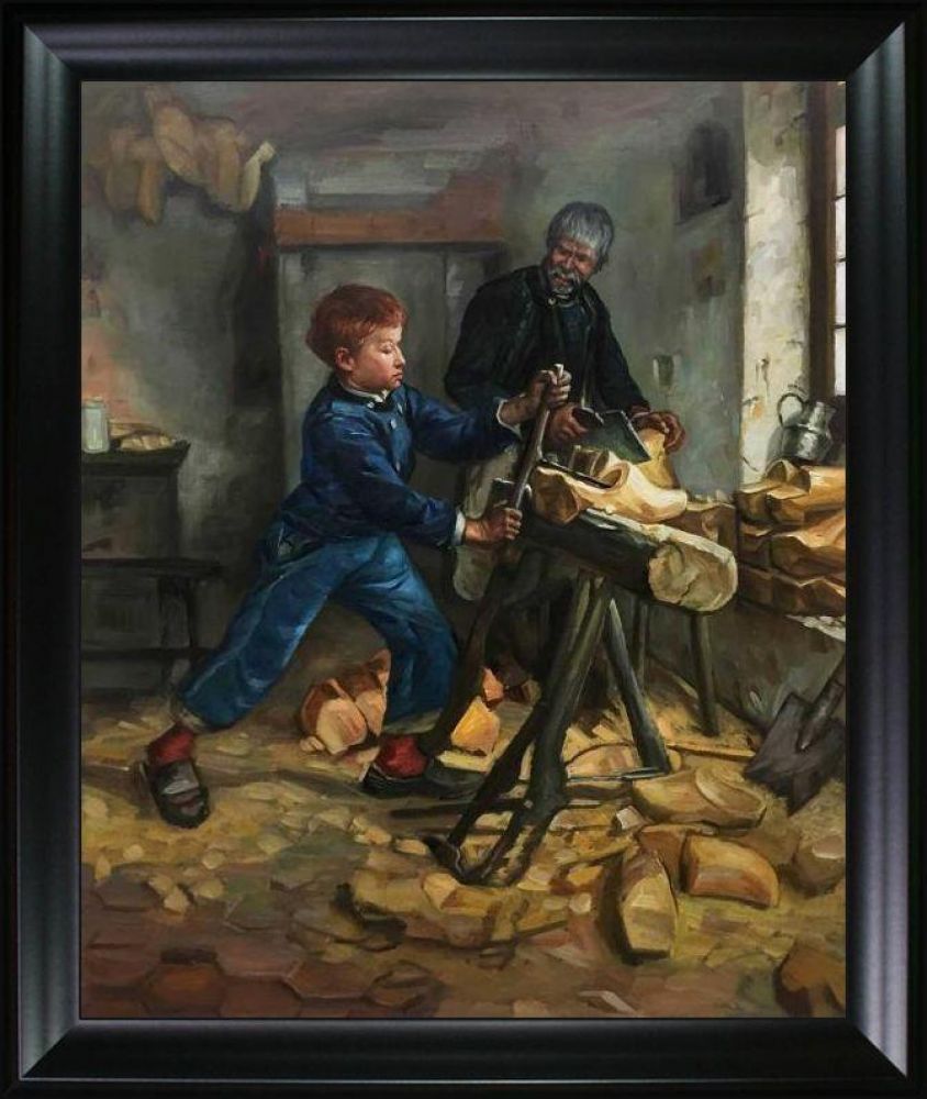 The Young Sabot Maker Pre-framed - Black Matte Frame 20"X24"