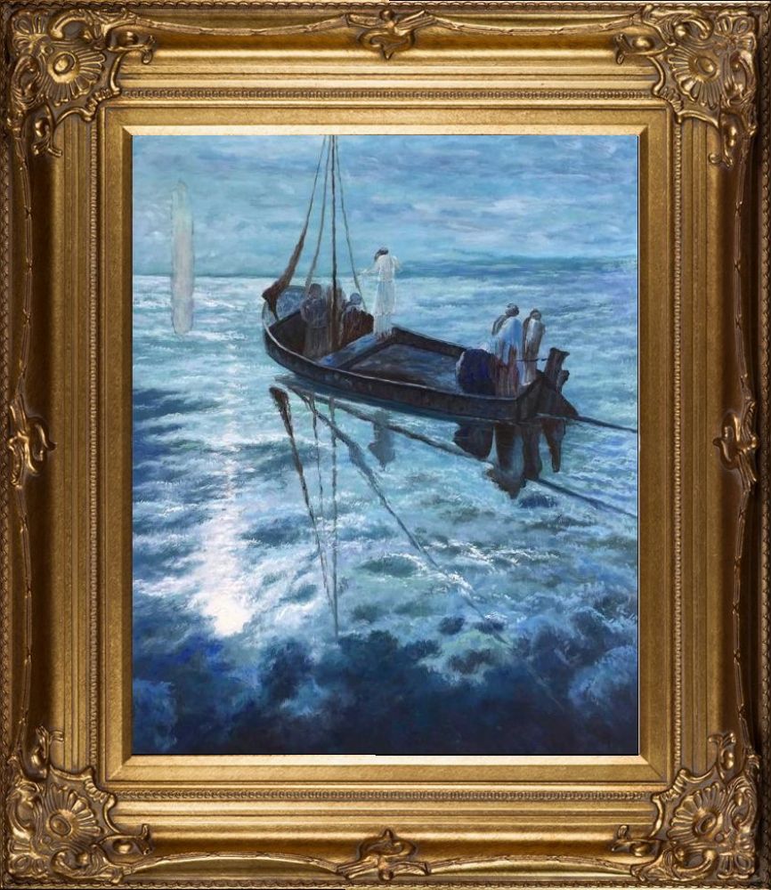 The Disciples See Christ Walking on the Water Pre-Framed - Renaissance Bronze Frame 20"X24"