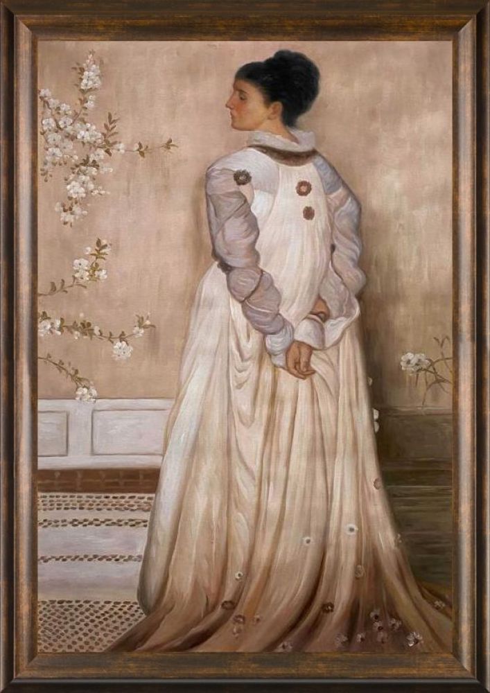 Symphony in Flesh Colour and Pink Pre-Framed - Modena Vintage 24" X 36"