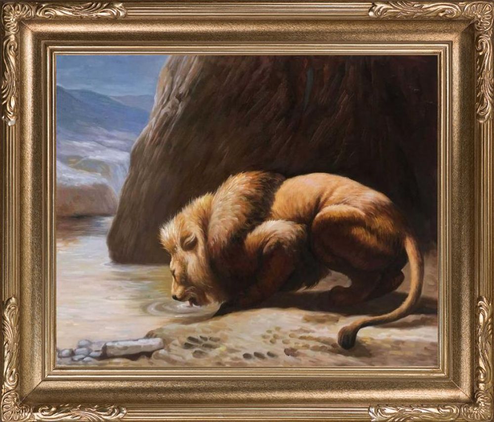 The King Drinks Pre-Framed - Florentine Dark Champagne Frame 20"X24"