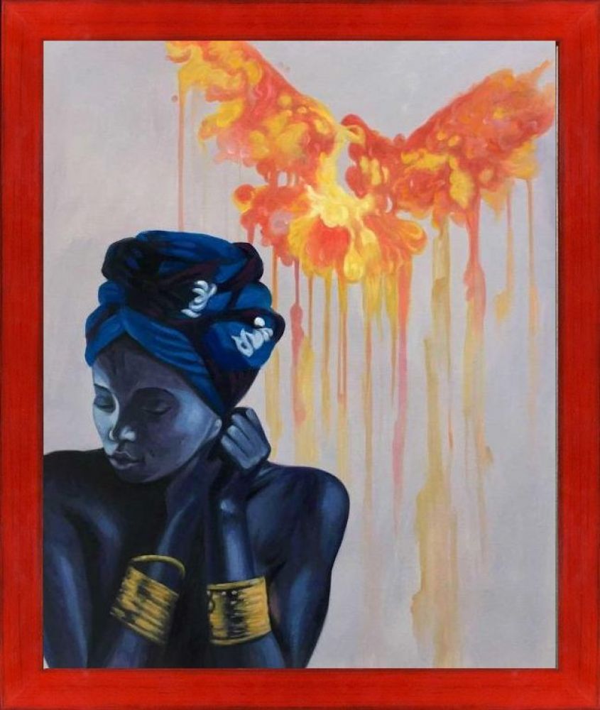 Freedom Reproduction Pre-Framed - Stiletto Red Frame 20" X 24"