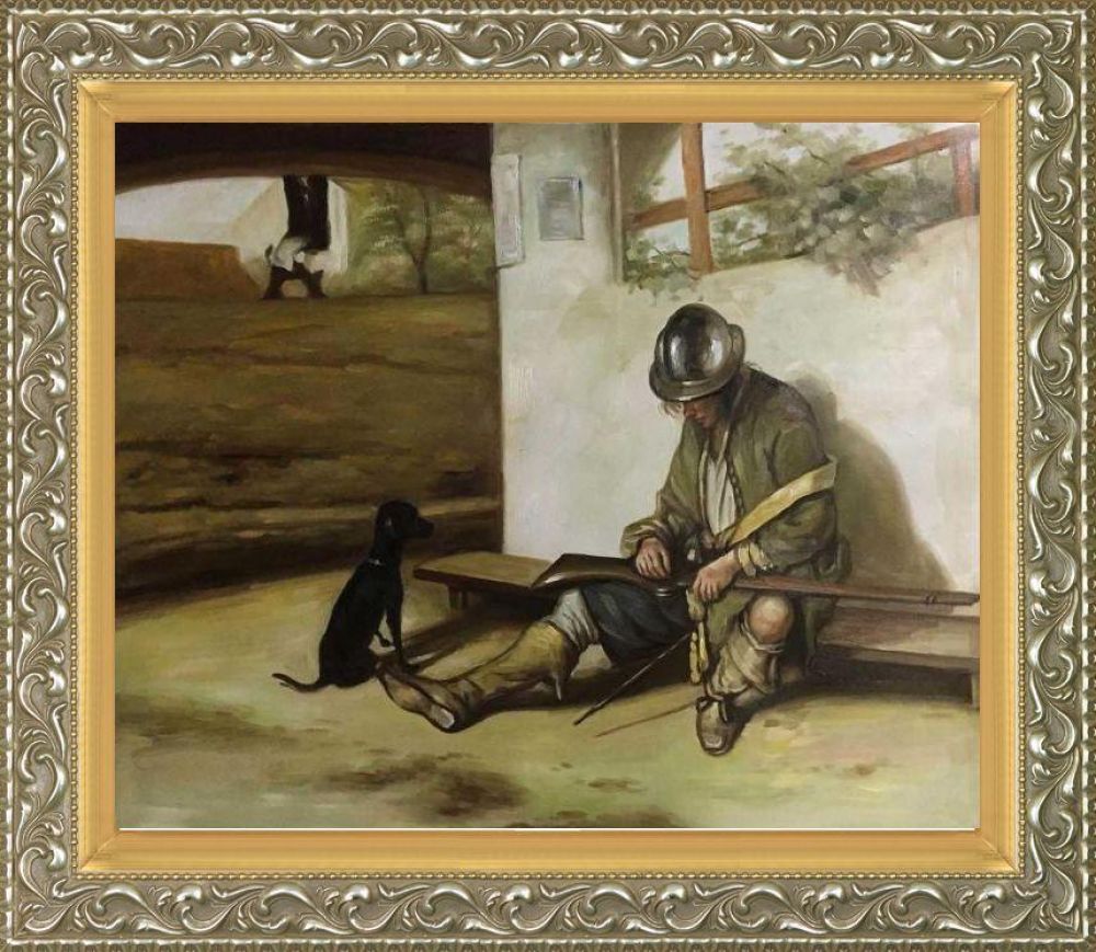 The Sentry Pre-framed - Rococo Silver and Piccino Luminoso Custom Stacked Frame 20" X 24"