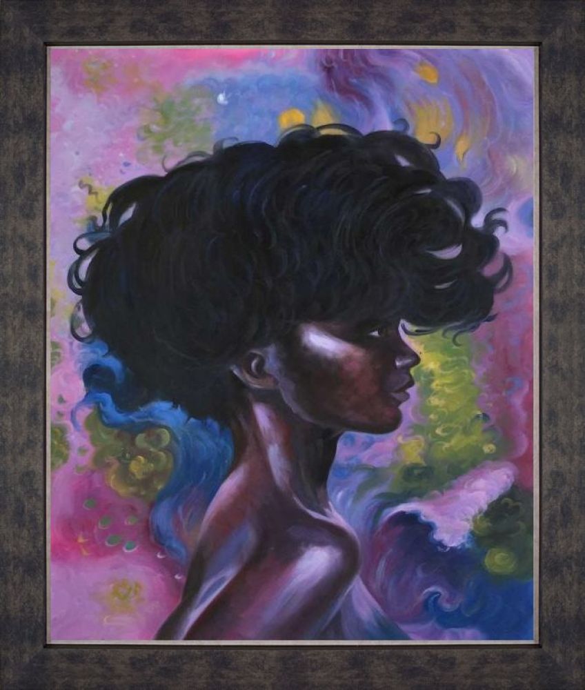 African Girl Reproduction Pre-Framed - Suede Premier Frame 20"X24"