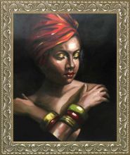 Girl with Golden Bracelets Reproduction Pre-Framed