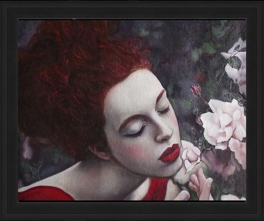 Perfume of White Roses Pre-framed - Black Gallery