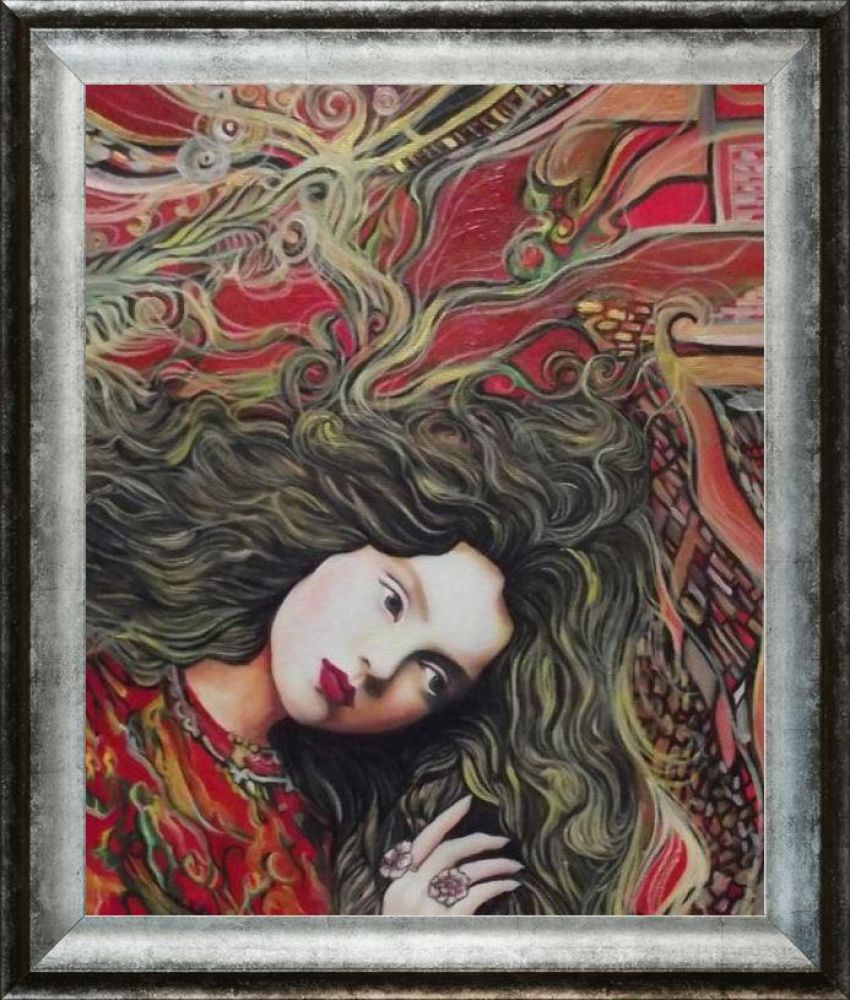 Belladonna Pre-framed - Athenian Distressed Silver Frame 20"X24"