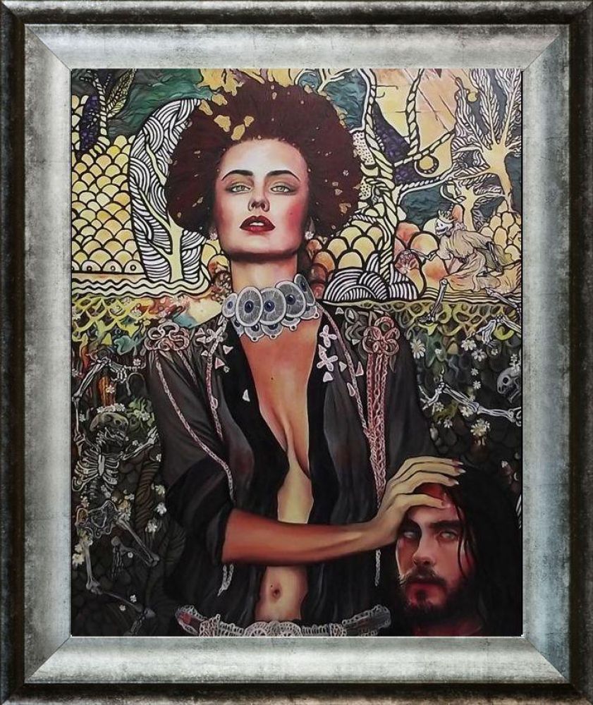 Judith Lost Innocence Pre-framed - Athenian Distressed Silver Frame 16" X 20"