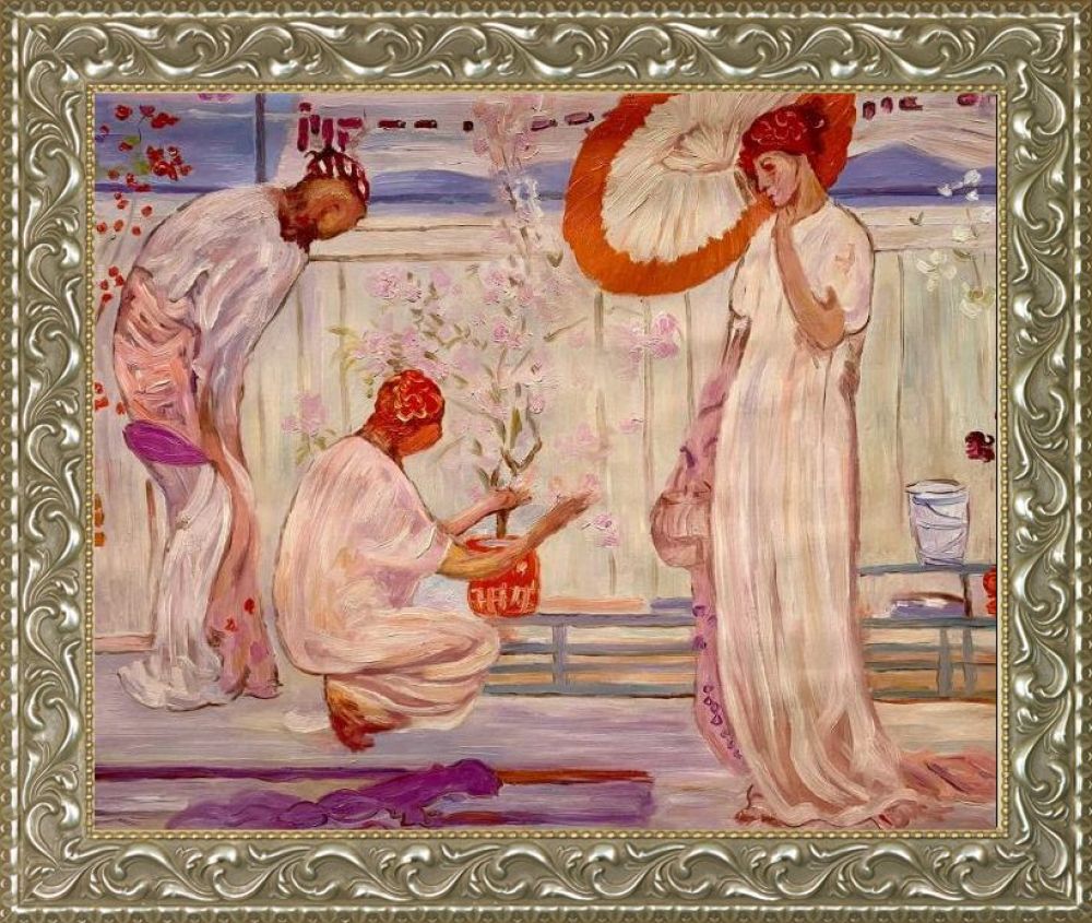 The White Symphony Three Girls Pre-Framed - Rococo Silver 20"X24"