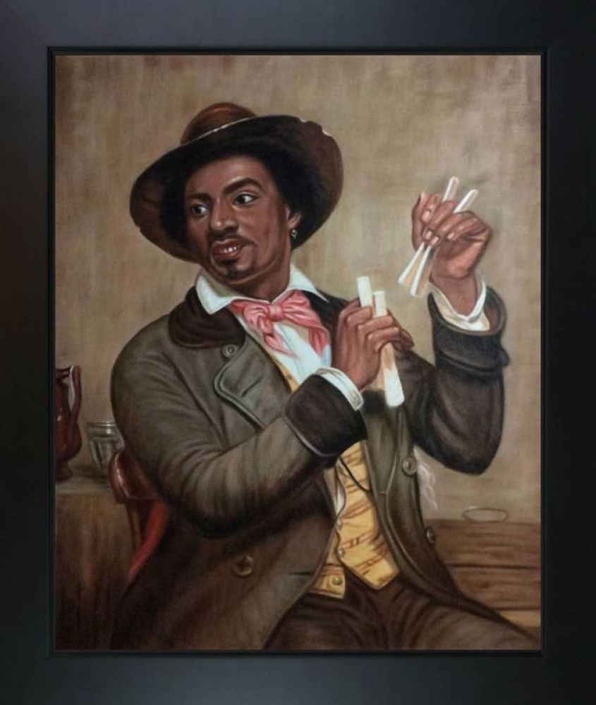 The Bone Player Pre-framed - New Age Black Frame 20"X24"