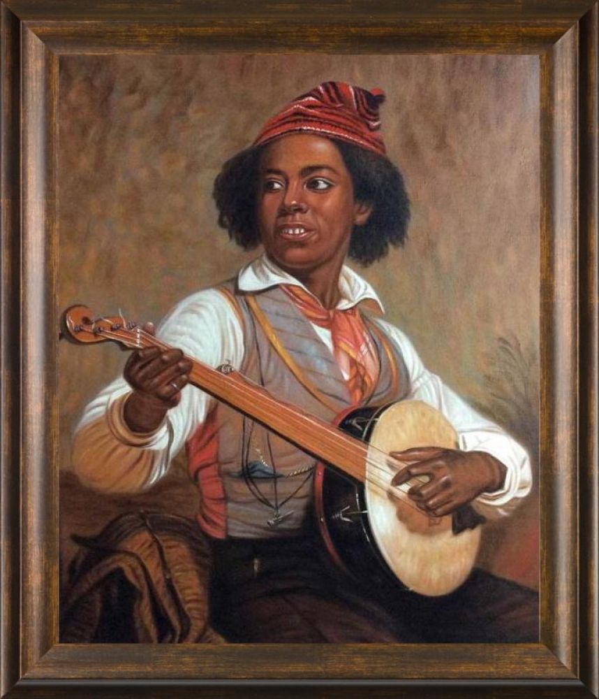 The Banjo Player Pre-Framed - Modena Vintage 20" X 24"