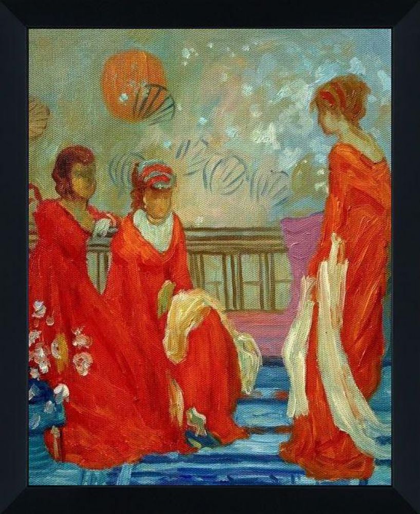 Red and Black Pre-framed - Studio Black Wood Frame 8"X10"