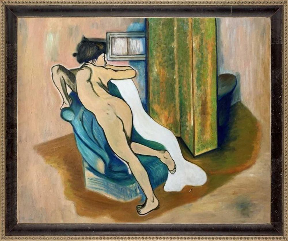 After the bath Pre-framed - Hermitage Cabernet Scooped Frame 20X24