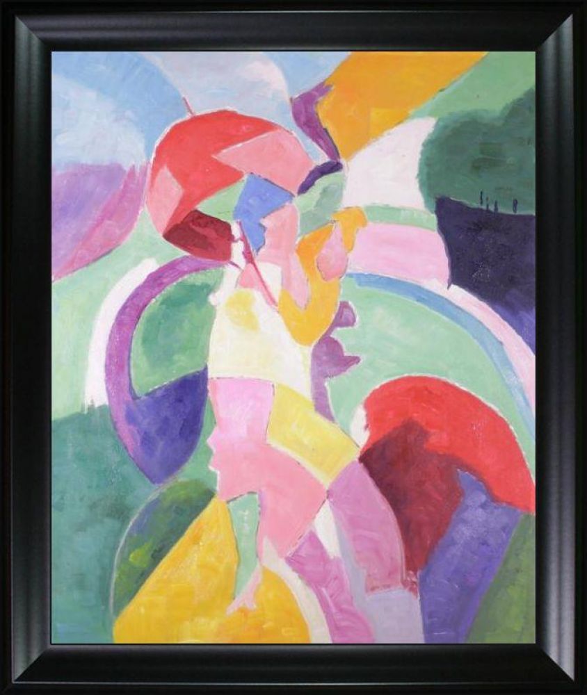 Woman with a Parasol Pre-framed - Black Matte Frame 20"X24"