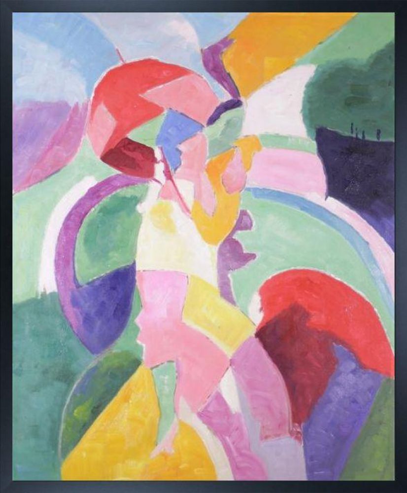 Woman with a Parasol Pre-framed - Studio Black Wood Frame 20"X24"