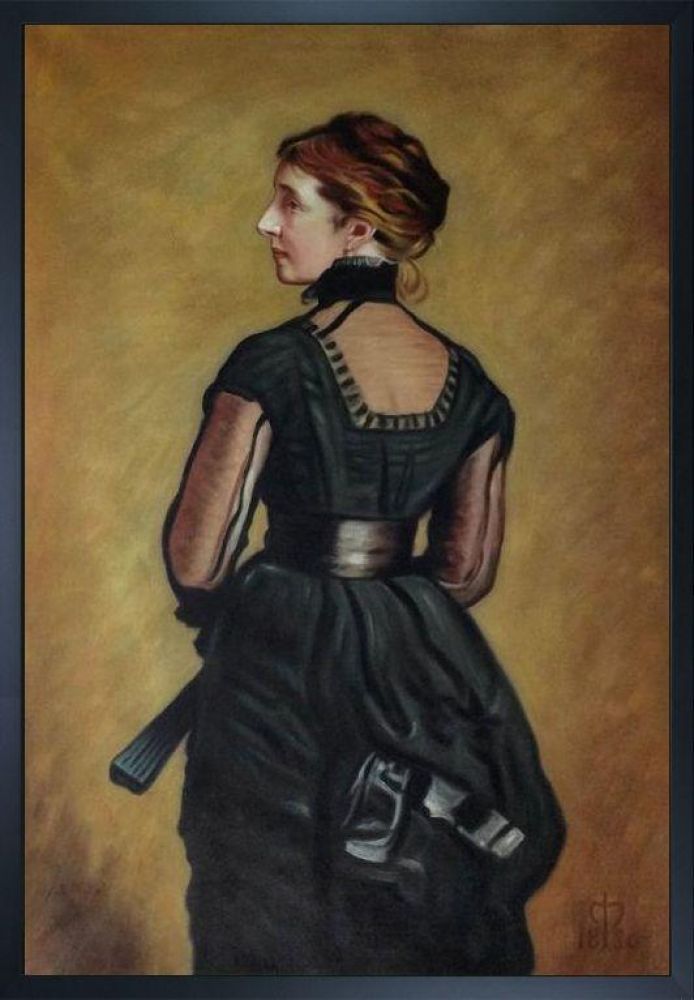 Portrait of Kate Perugini, daughter of Charles Dickens, 1880 Pre-framed - Studio Black Wood Frame 24"X36"