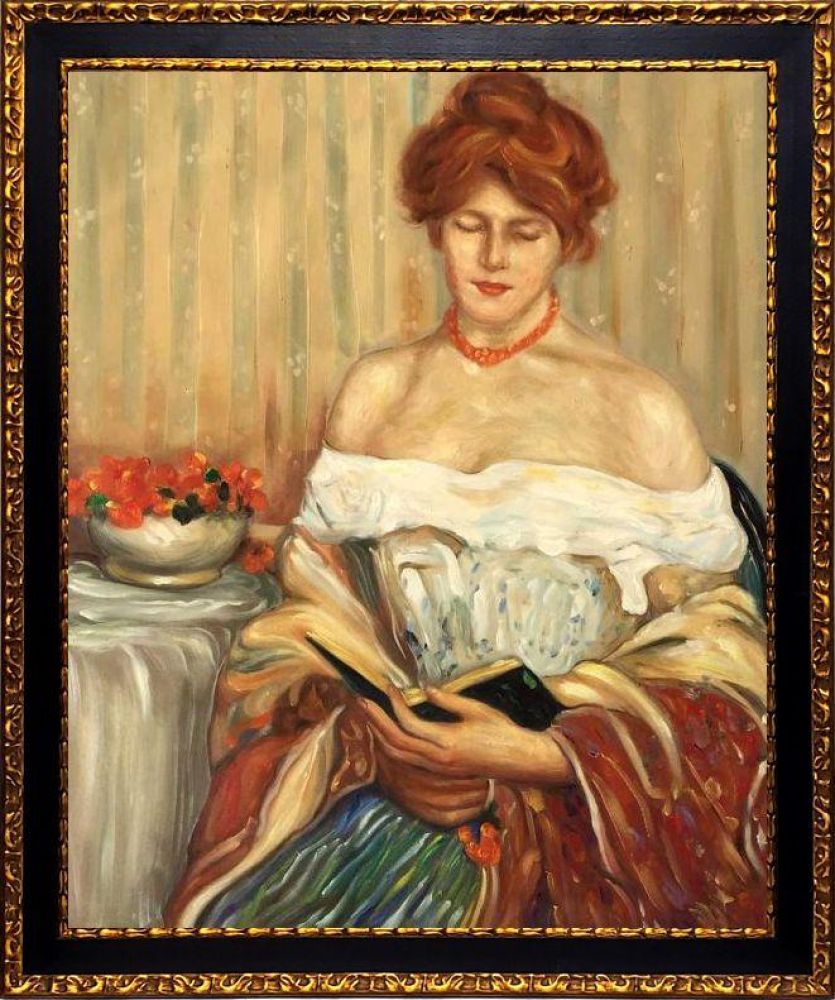 Nasturtiums Pre-framed - Verona Black and Gold Braid 20" X 24"