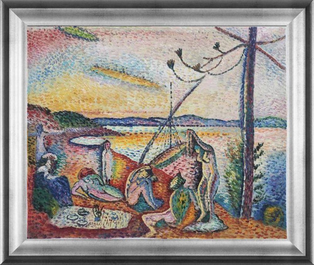Luxury, Calm and Pleasure Pre-framed - Athenian Silver Frame 20"X24"