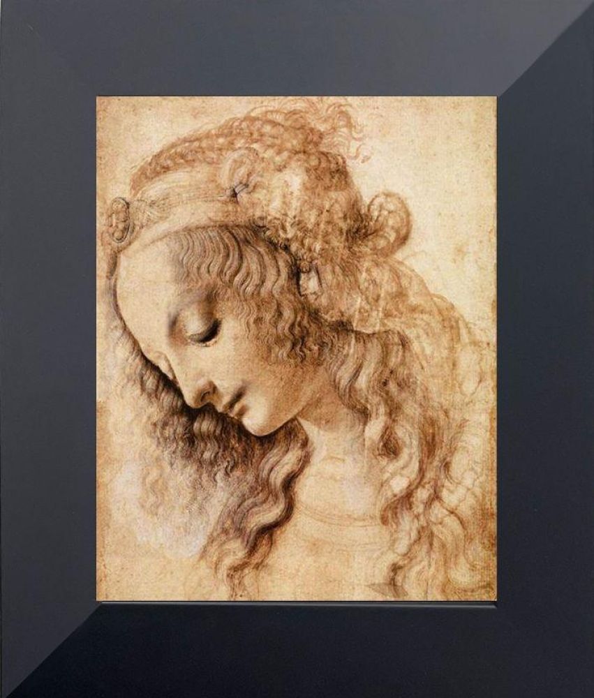 Woman's Head Pre-framed - Flat Black Studio Frame 8"X10"