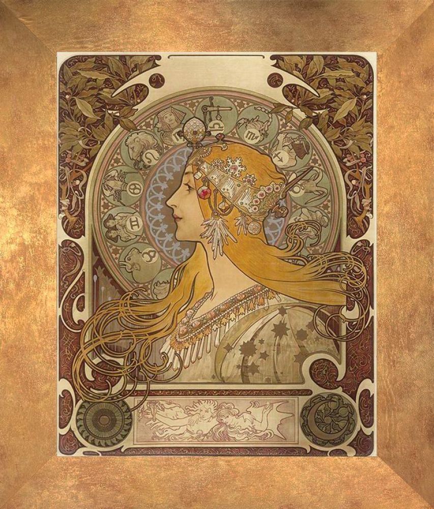Zodiac Pre-framed - Florentine Gold Frame 16"X20"