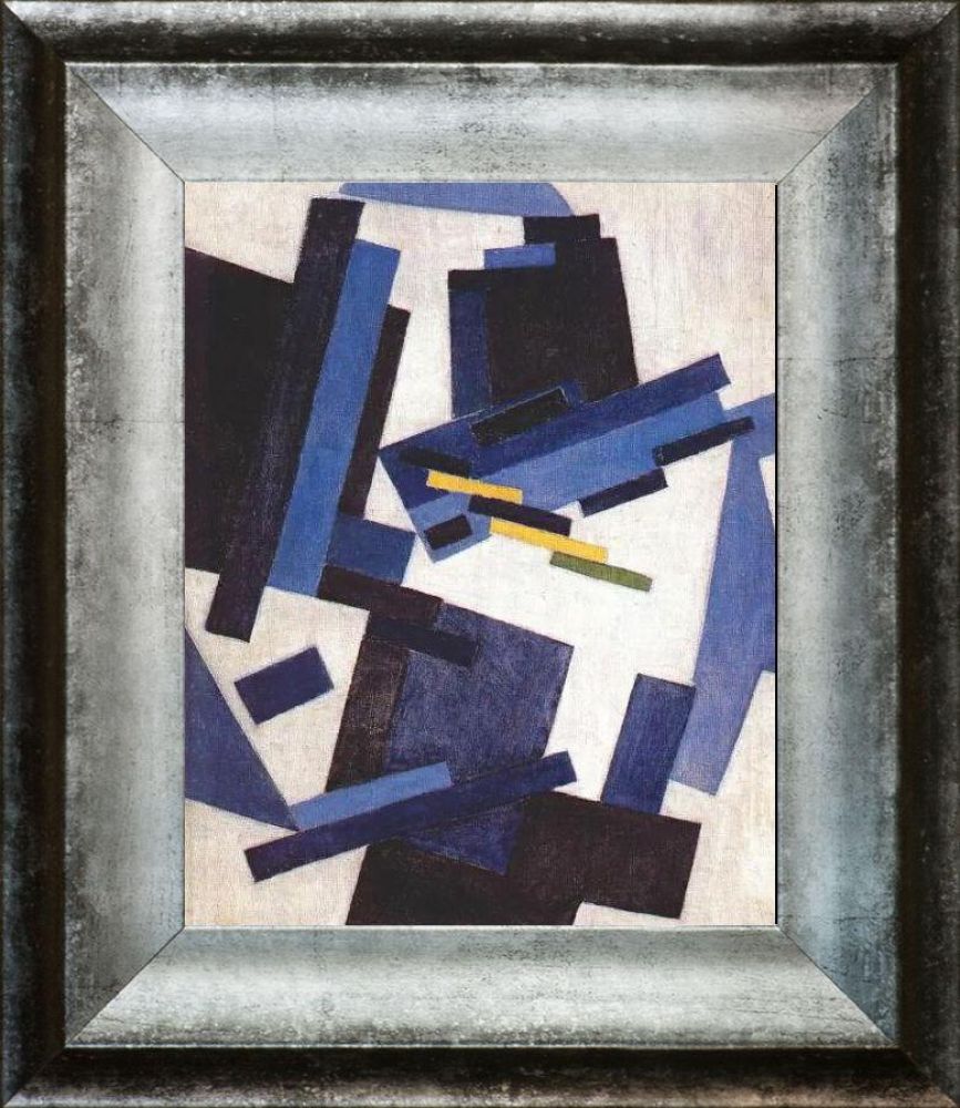 Abstract Composition Pre-framed - Athenian Distressed Silver Frame 8"x10"