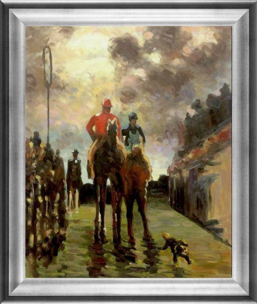 Jockeys Pre-framed - Athenian Silver Frame 20"X24"