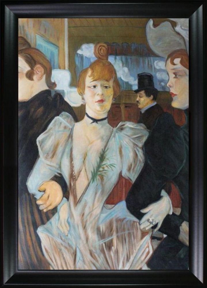 La Goulue arriving at the Moulin Rouge Pre-framed - Black Matte Frame 24"X36"