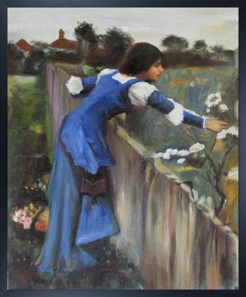 The Flower Picker Pre-framed - Studio Black Wood Frame 20"X24"