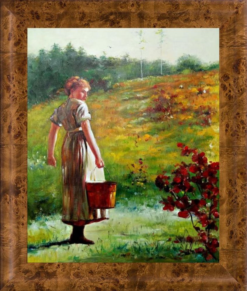 Returning From The Spring Pre-Framed - Havana Burl Frame 20" X 24"