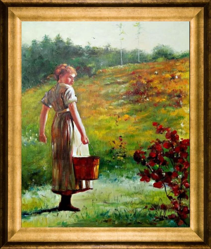 Returning From The Spring Pre-framed - Athenian Gold Frame 20"X24"