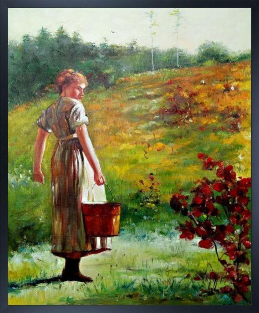 Returning From The Spring Pre-framed - Studio Black Wood Frame 20"X24"