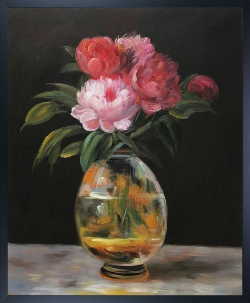 Bouquet of Flowers Pre-framed - Studio Black Wood Frame 20"X24"