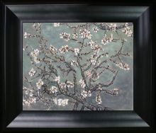 Branches of an Almond Tree in Blossom, Pearl Grey Pre-framed