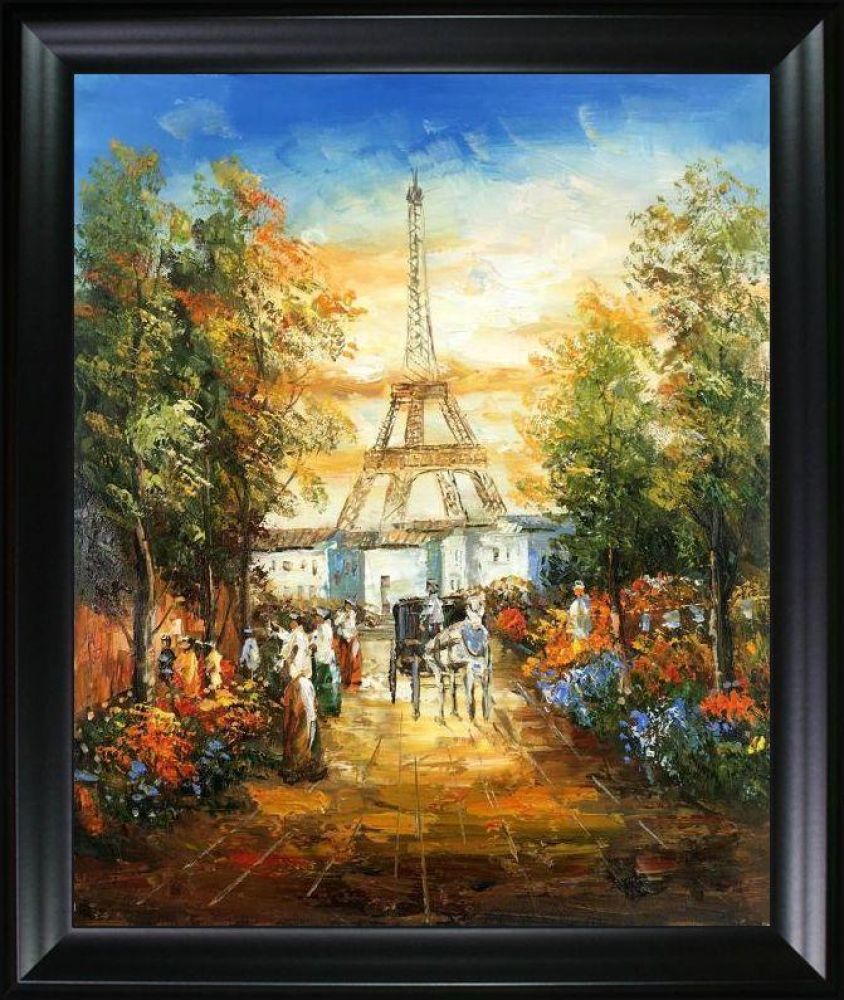 Gardens Near The Eiffel Pre-framed - Black Matte Frame 20"X24"
