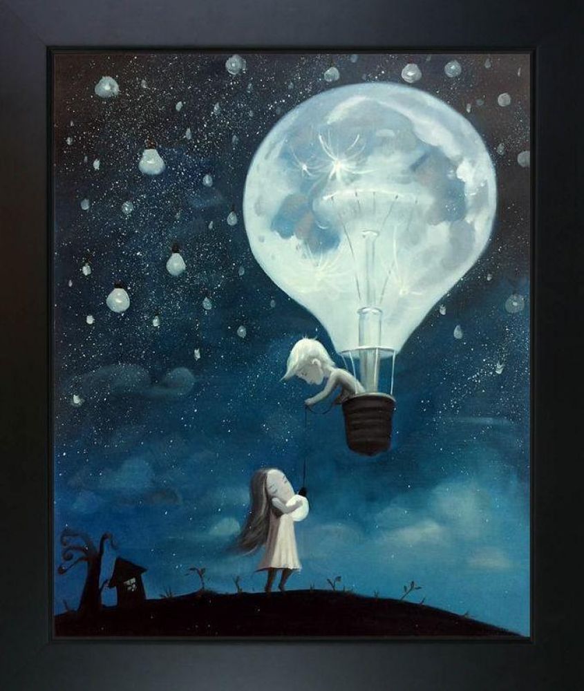 He Gave Me The Brightest Star Reproduction Pre-framed - New Age Black Frame 20"X24"