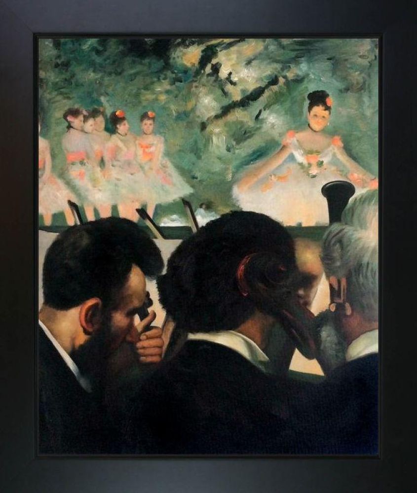 Musicians in the Orchestra Pre-framed - New Age Black Frame 20"X24"