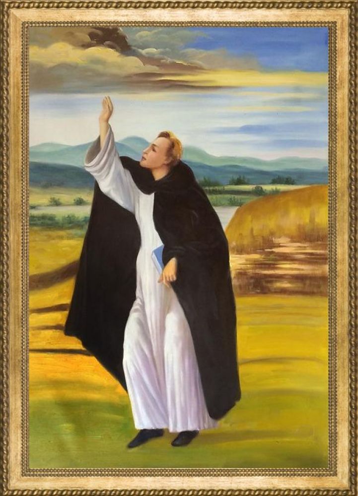 St. Dominic Pre-Framed - Verona Gold Braid Frame 24"X36"