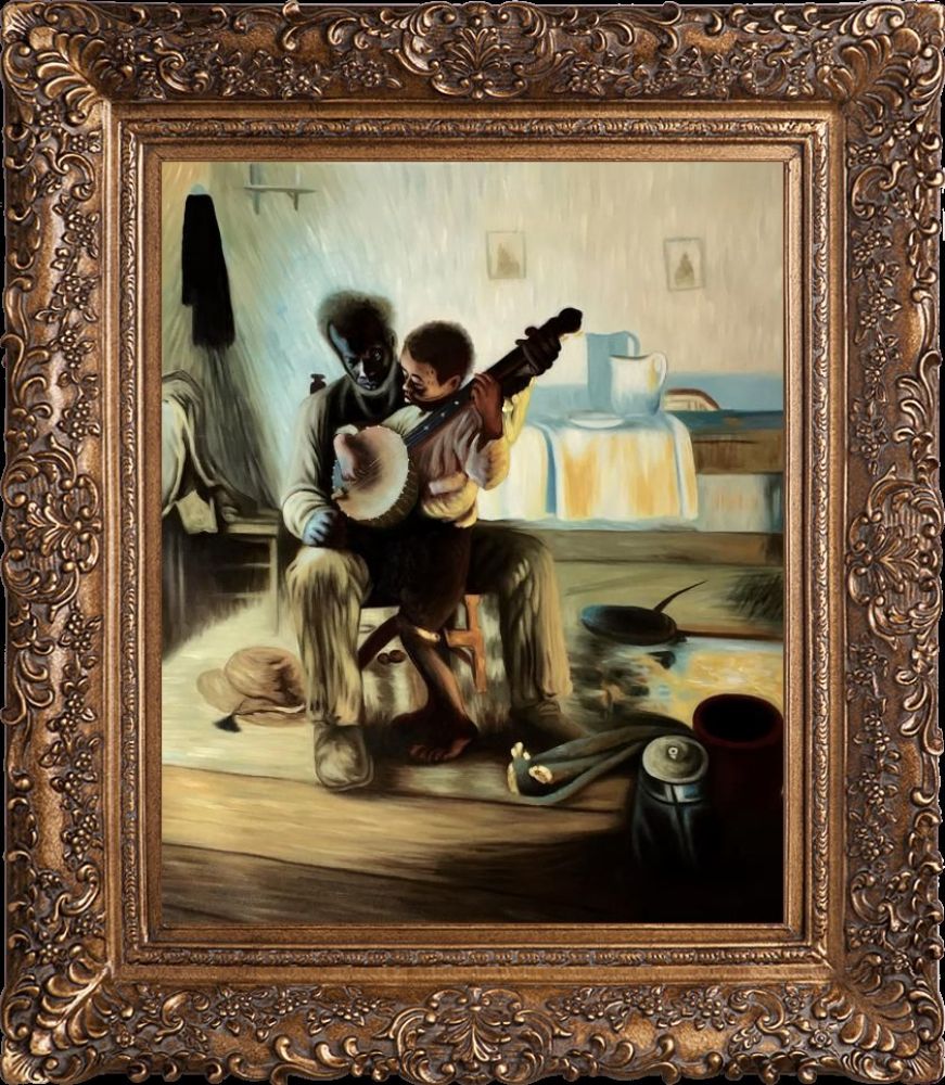 The Banjo Lesson Pre-Framed - Burgeon Gold Frame 20"X24"