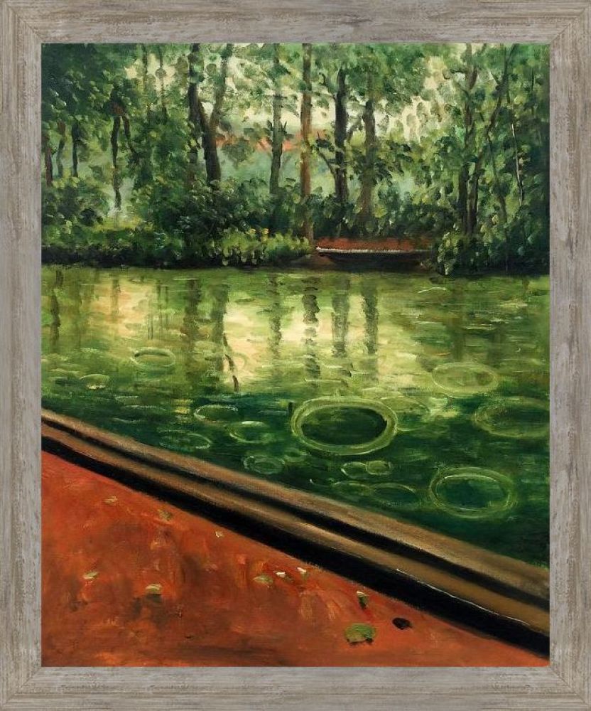 The Yerres, Effect of Rain Pre-Framed - Metropolitan Pewter Frame 20" X 24"