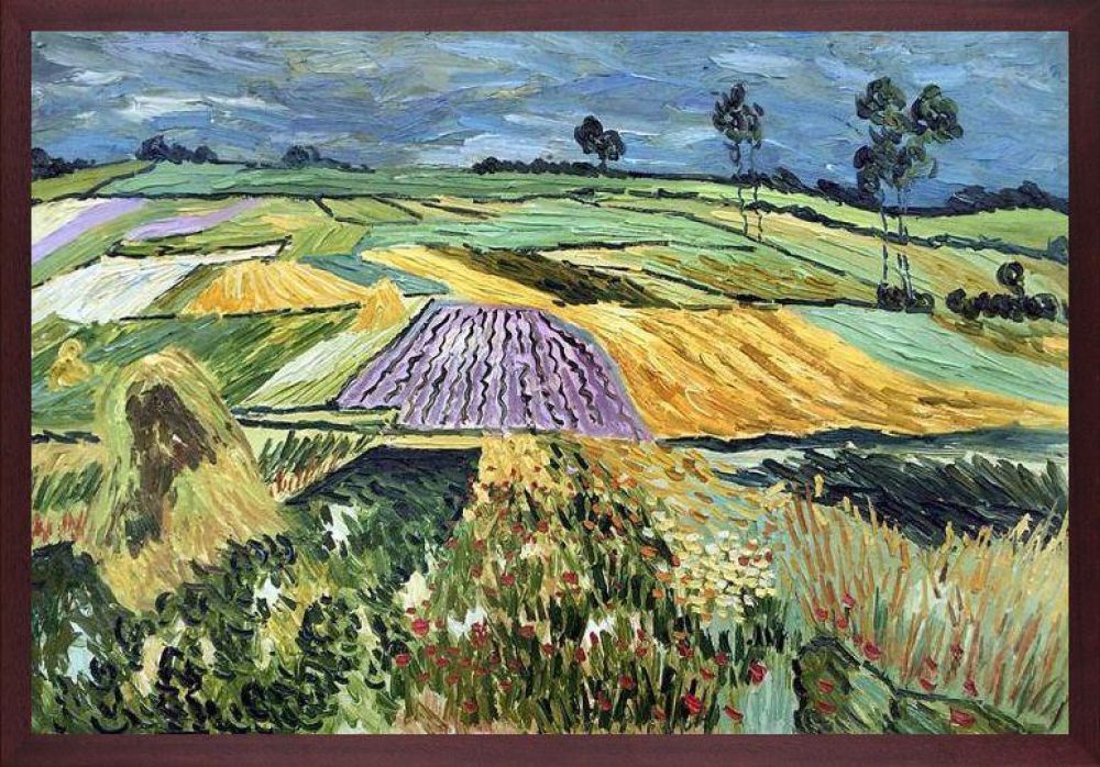 Wheatfields Pre-framed - Open Grain Mahogany 24" X 36"