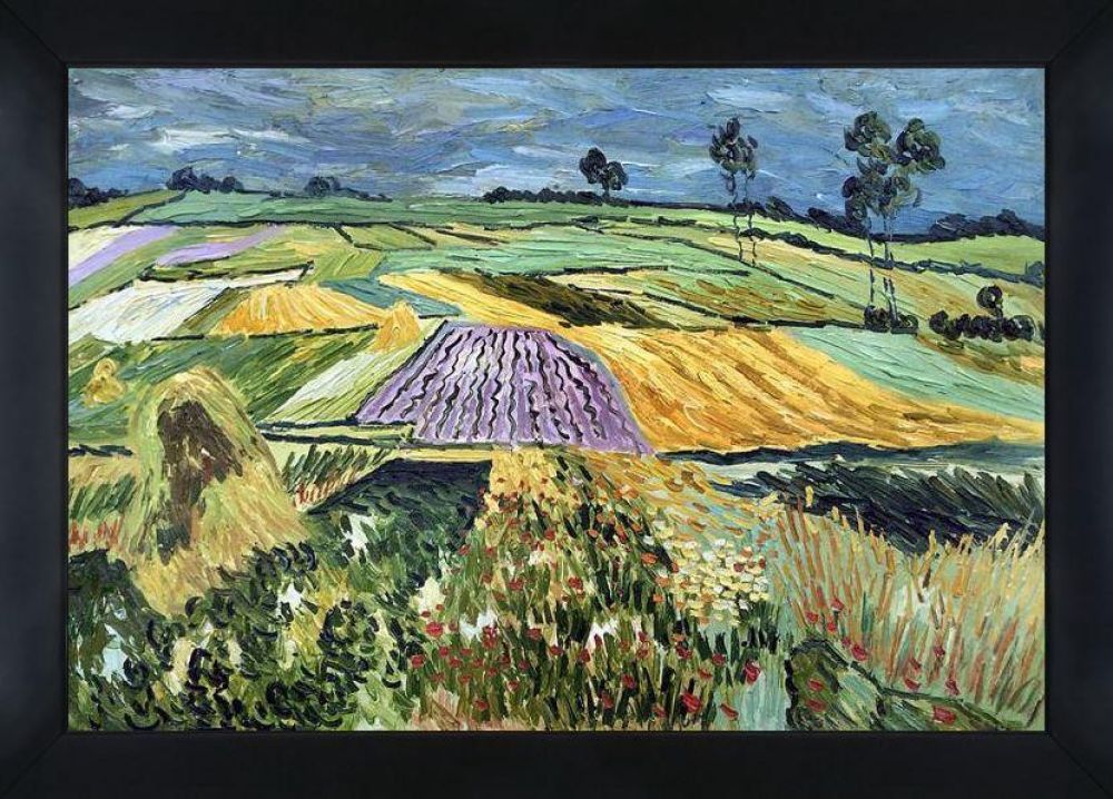 Wheatfields Pre-framed - New Age Black Frame 24"X36"