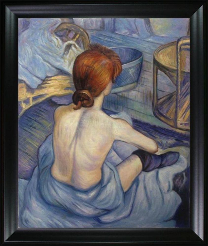 Woman at Her Toil Pre-framed - Black Matte Frame 20"X24"